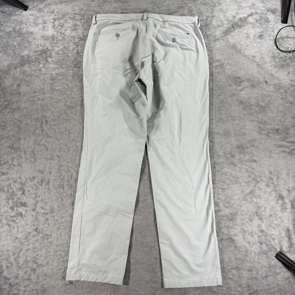 Vineyard Vines Performance Pants Mens Light Gray Stretch Chino Size 34x30 - Picture 4 of 5